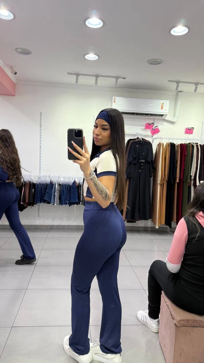 Conjunto Suplex Cropped e Calça + Faixa Azul Forte, foto 2