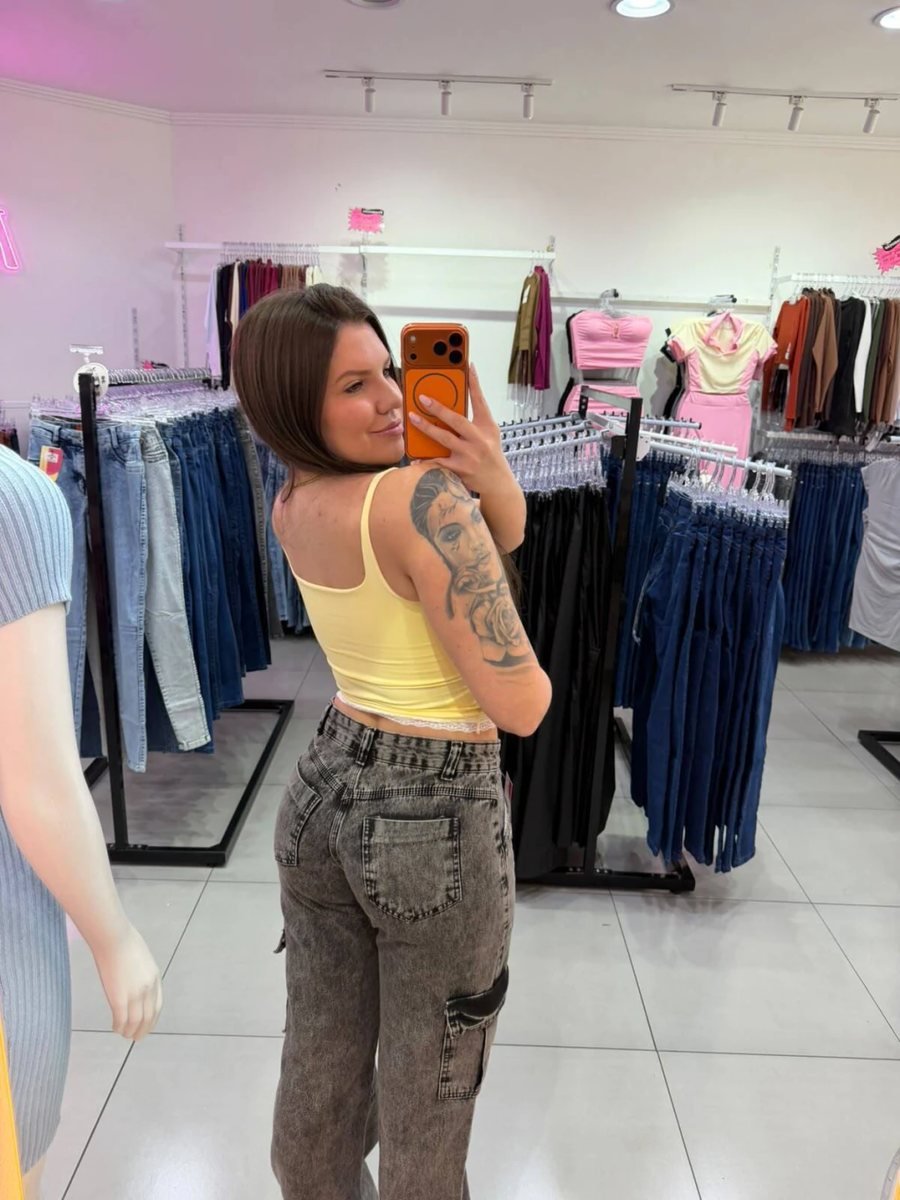 Blusa Poliamida Maysa Detalhes Em Renda Amarelo, foto 2