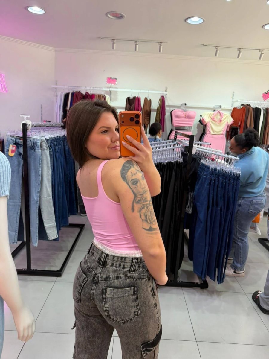 Blusa Poliamida Maysa Detalhes Em Renda Rosa, foto 2