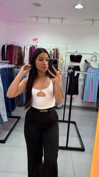 Cropped Argolinha No Meio Suplex Branco