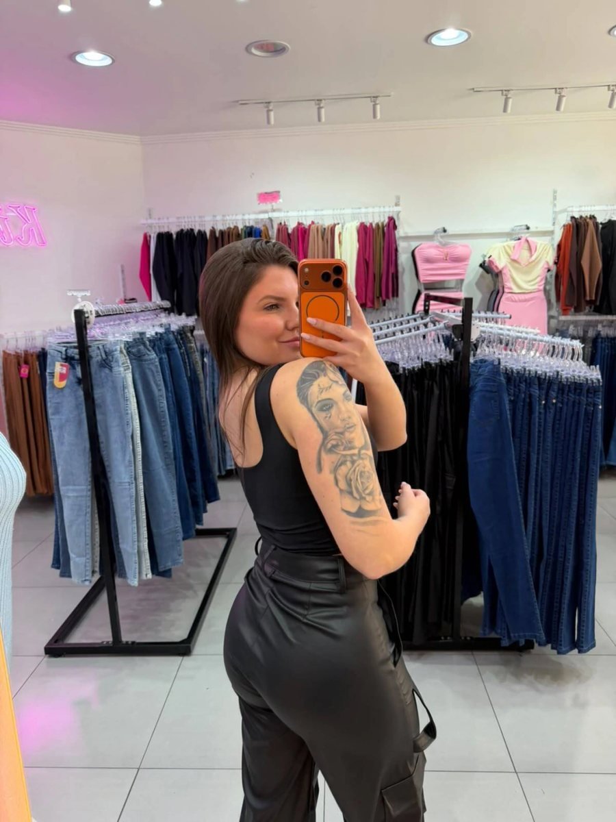 Cropped Suplex Gola Quadrada Alça Grossa All Black, foto 2