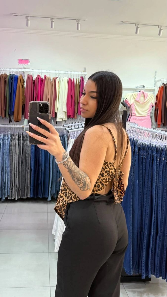Cropped Lenço Triangulo SKU Estampado Onçinha 357, foto 2