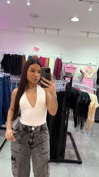 Body Poliamida Amarração Twist Glamour Branco