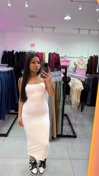 Vestido Pamela Longo E Costas Ajustaveis Branco