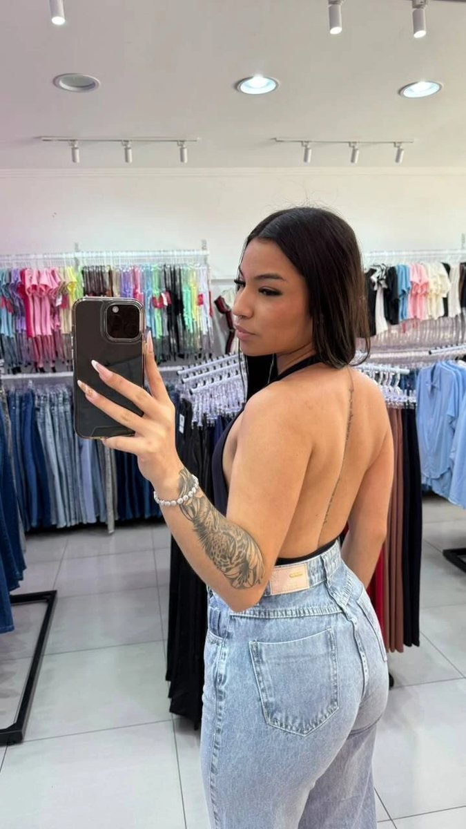 Body Poliamida Decotado No Seios Preto, foto 2