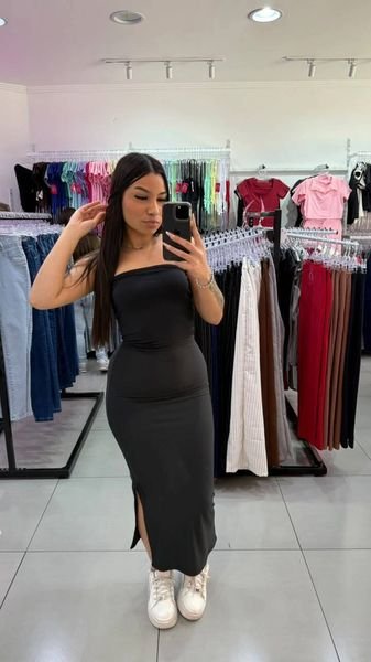 Conjunto Saia Longa Com Top Faixa De Suplex Preto