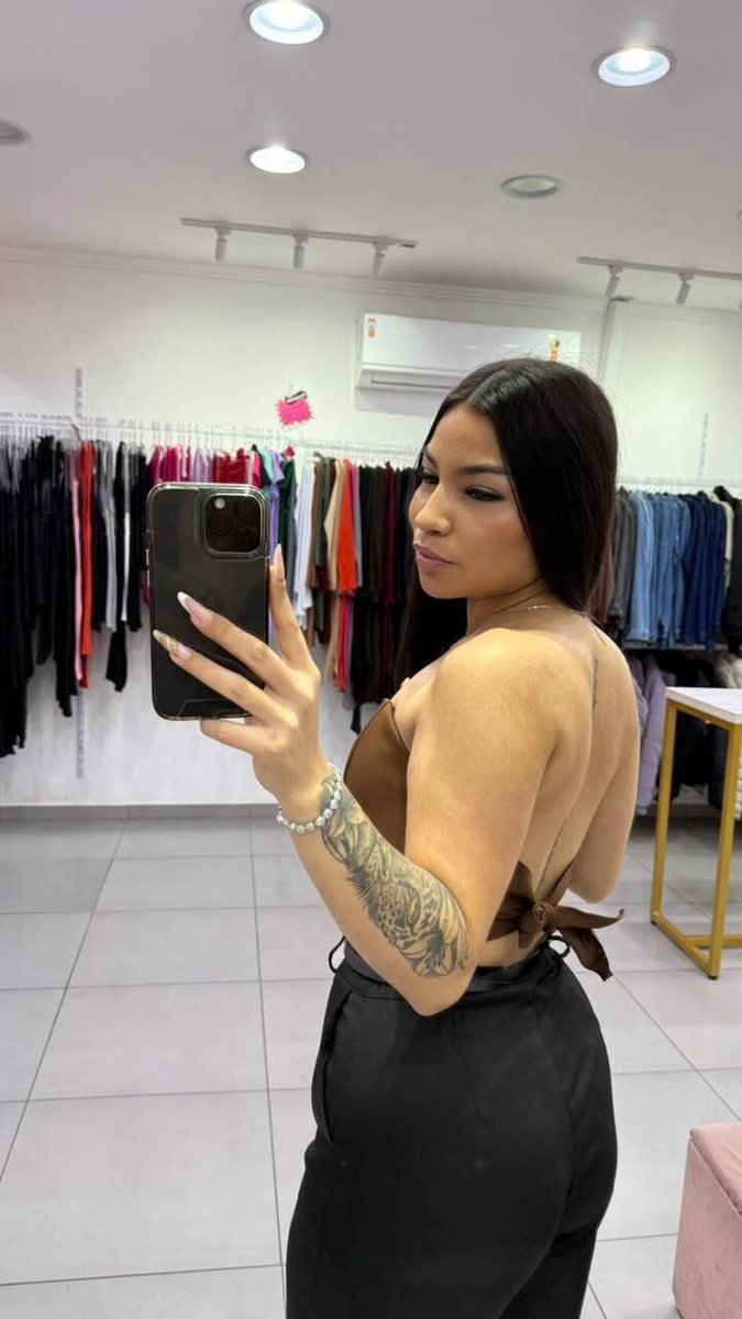 Corset Em Alfaiataria Com Bojo e Amarração Nas Costas Marrom, foto 2