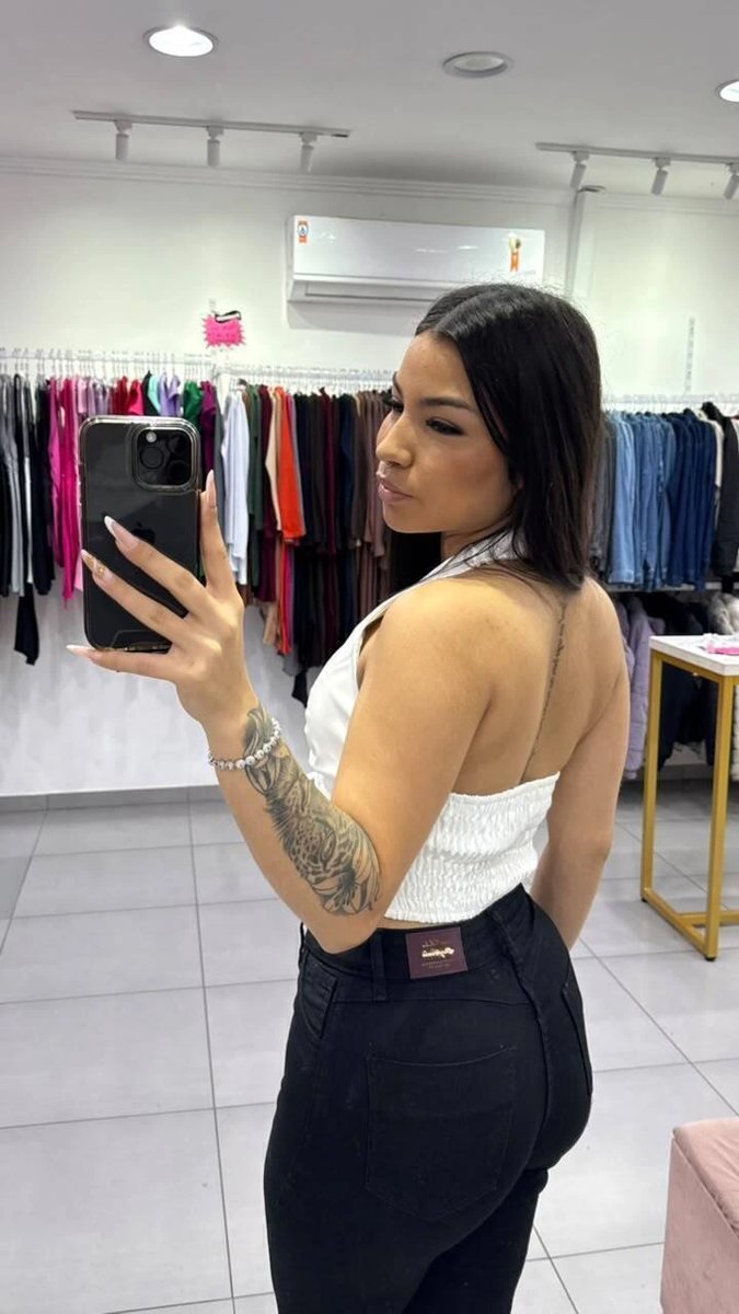 Corset de Courino Decote em V Trançado na Frente Branco, foto 2