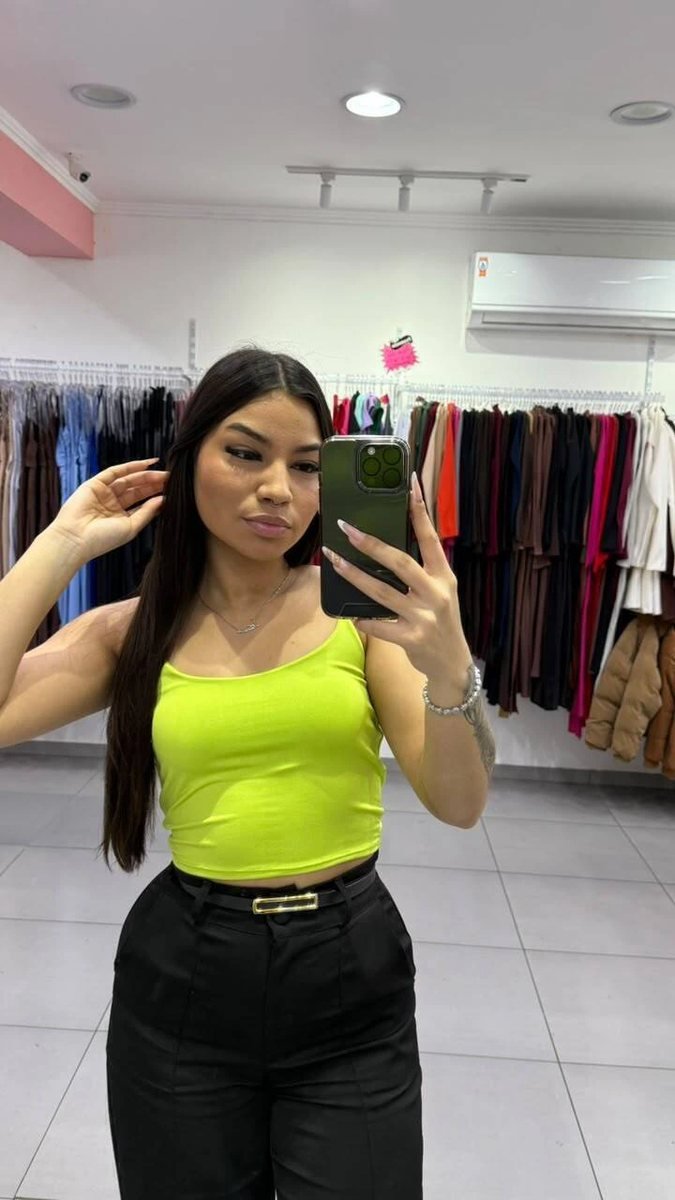 Cropped Alcinha Fina Verde