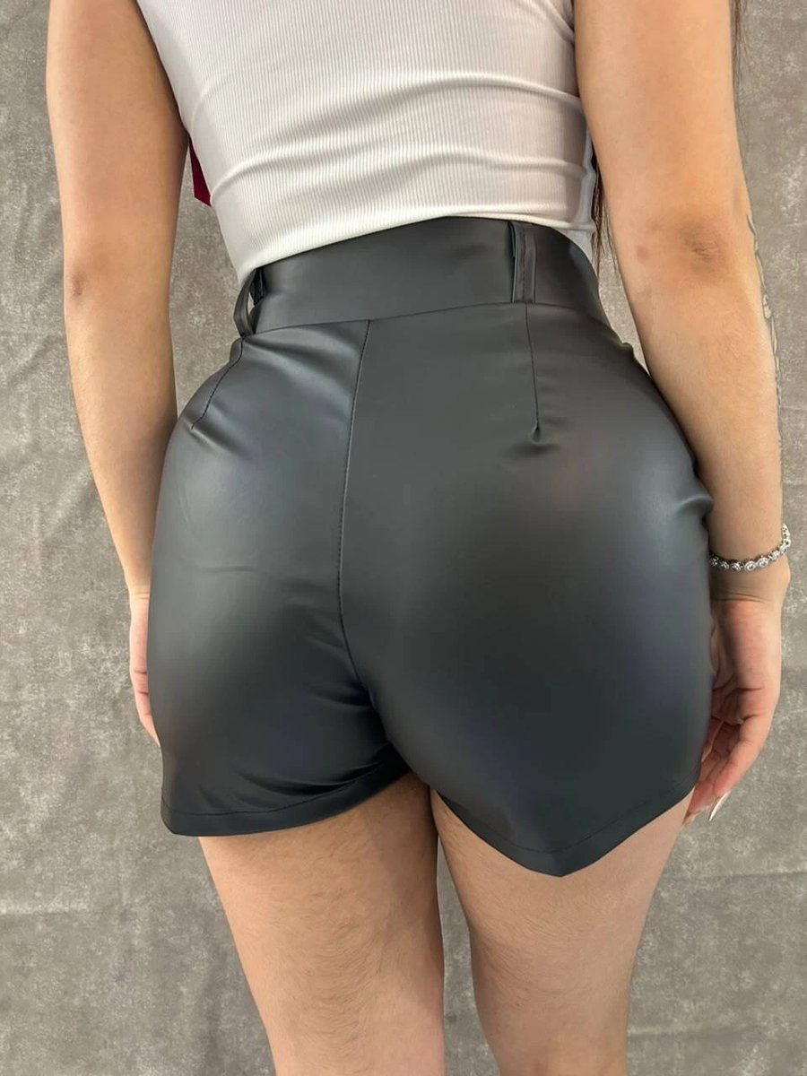 Short Courino Com Zíper Na Lateral Preto, foto 3