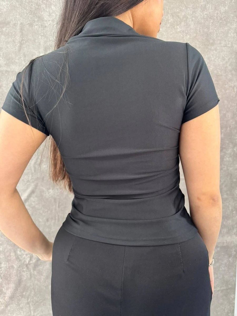 Blusa Gola Polo Em Suplex Preta, foto 3