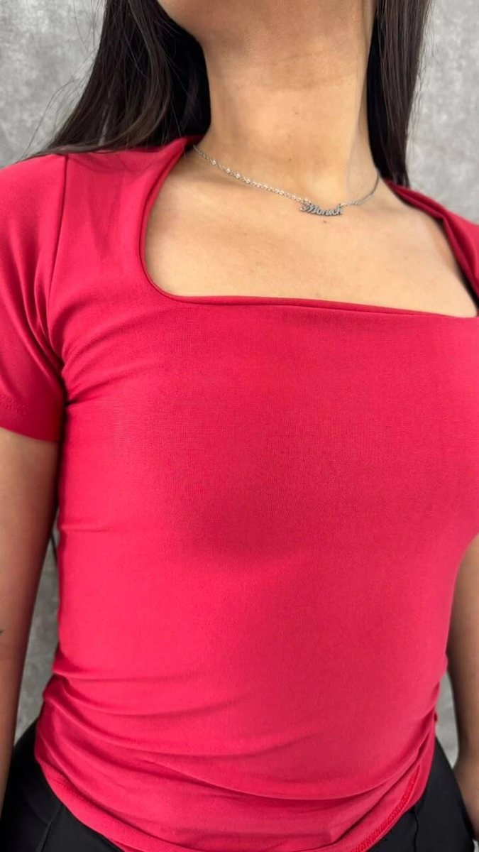 Blusa Gola Quadrada em Suplex Vermelha, foto 2