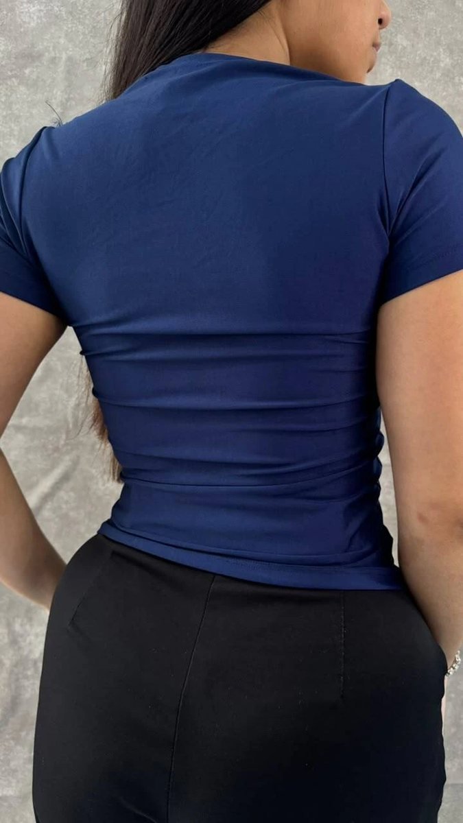 Blusa Gola Quadrada em Suplex Azul Marinho, foto 3