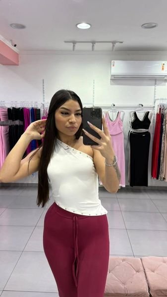 Blusa Assimétrica Com Costas Aberas E Strass Prata Off White