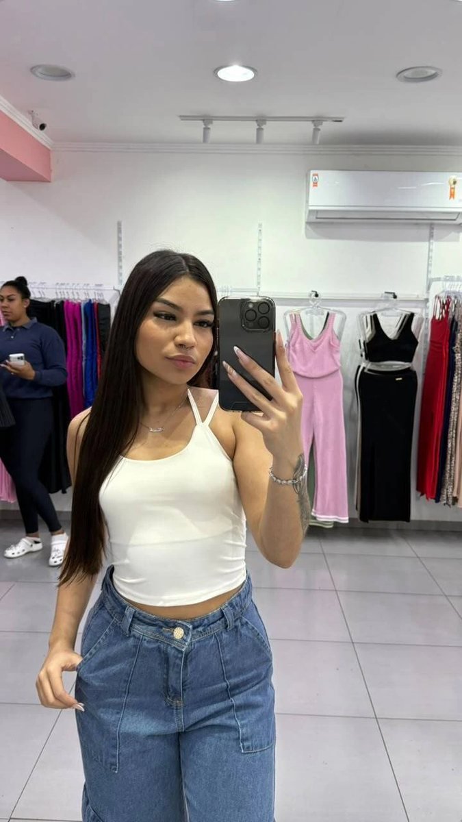 Cropped Poliamida Com Alcinha e Amarração Off White