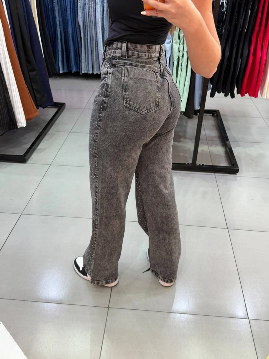 Calça Wide Leg Grafite Com Brilhos, foto 2