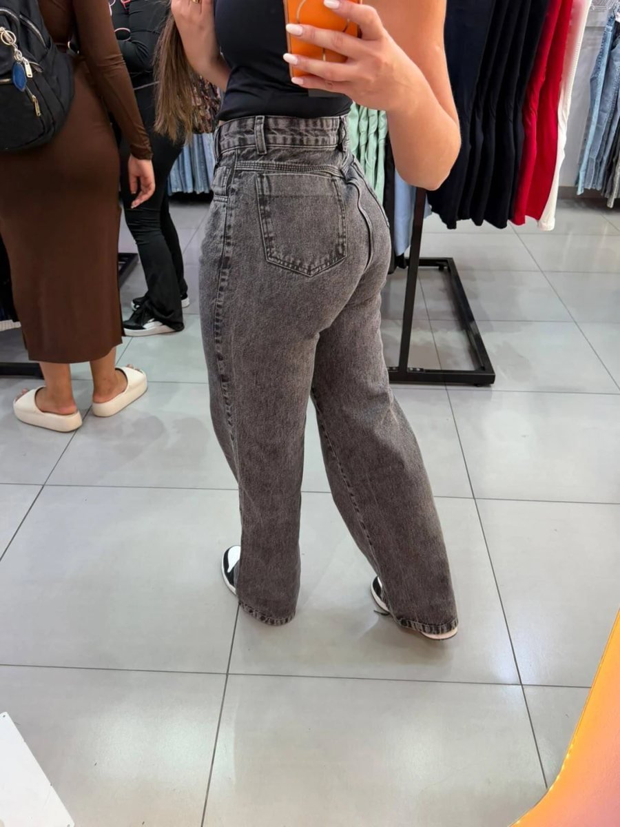 Calça Wide Leg Grafide Botão Dourado, foto 2
