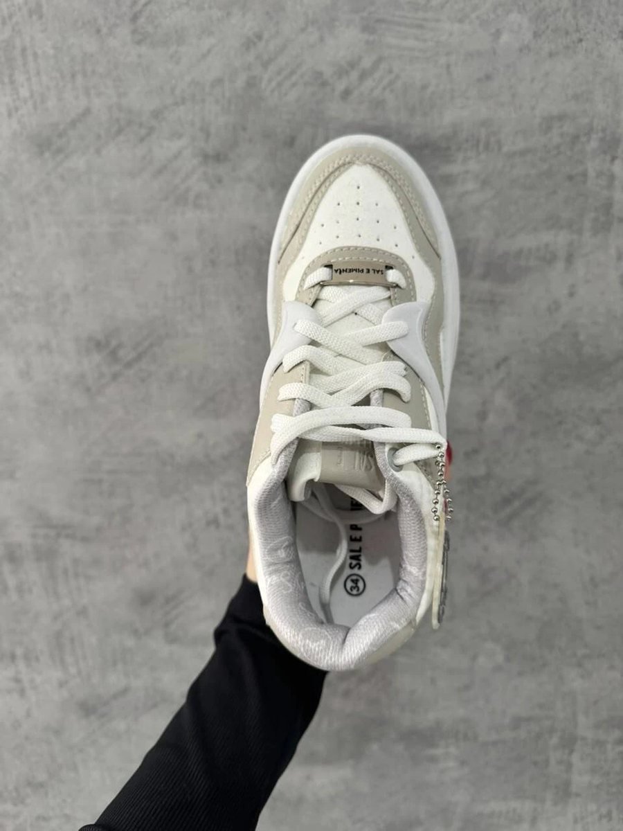 Tênis Sal e Pimenta Branco Com Cinza, foto 4