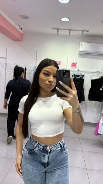 Cropped Suplex Fino Sem Bojo Duplo Costa Nua Branco