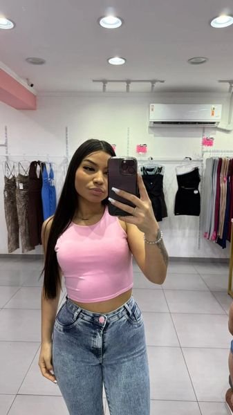 Cropped Suplex Regata Sem Bojo Rosa
