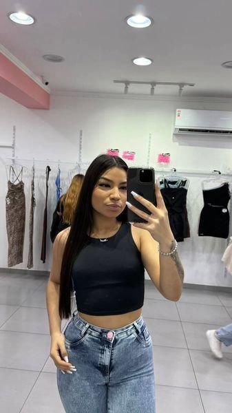 Cropped Suplex Regata Sem Bojo Preto